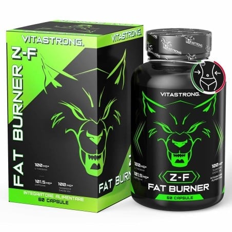 Barattolo di fat burner verde e nero con scatola di vendita