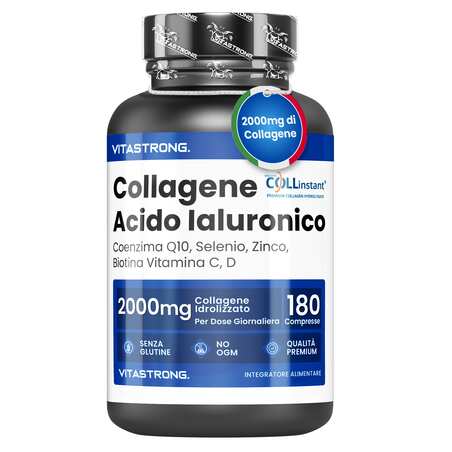Flacone di integratore collagene idrolizzato 2000mg con 180 compresse